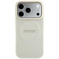 Etui Guess Saffiano Peony & Ring MagSafe na iPhone 18 Pro / 17 Pro - beżowe