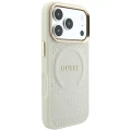 Etui Guess Saffiano Peony & Ring MagSafe na iPhone 18 Pro / 17 Pro - beżowe