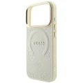 Etui Guess Saffiano Peony & Ring MagSafe na iPhone 18 Pro / 17 Pro - beżowe