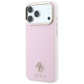 Etui Guess Saffiano Small 4G & Classic Logo MagSafe na iPhone 18 Pro / 17 Pro - różowe