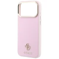 Etui Guess Saffiano Small 4G & Classic Logo MagSafe na iPhone 18 Pro / 17 Pro - różowe