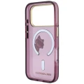 Etui Karl Lagerfeld Peekaboo Logo MagSafe na iPhone 18 Pro / 17 Pro - burgundowe