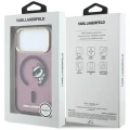 Etui Karl Lagerfeld Peekaboo Logo MagSafe na iPhone 18 Pro / 17 Pro - burgundowe