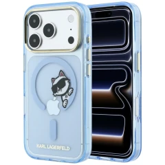 Etui Karl Lagerfeld Peekaboo Logo MagSafe na iPhone 18 Pro Max / 17 Pro Max - niebieskie