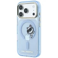 Etui Karl Lagerfeld Peekaboo Logo MagSafe na iPhone 18 Pro Max / 17 Pro Max - niebieskie