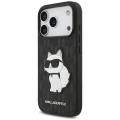 Etui Karl Lagerfeld Saffiano Mono Patch Choupette iPhone 18 Pro / 17 Pro - czarne