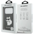Etui Karl Lagerfeld Saffiano Mono Patch Choupette iPhone 18 Pro / 17 Pro - czarne