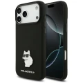 Etui Karl Lagerfeld Silicone Choupette Metal Pin iPhone 18 Pro Max / 17 Pro Max - czarne