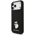 Etui Karl Lagerfeld Silicone Choupette Metal Pin iPhone 18 Pro Max / 17 Pro Max - czarne