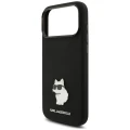 Etui Karl Lagerfeld Silicone Choupette Metal Pin iPhone 18 Pro Max / 17 Pro Max - czarne