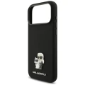 Etui Karl Lagerfeld Silicone Karl&Choupette Metal Pin iPhone 18 Pro Max / 17 Pro Max - czarne