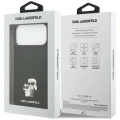 Etui Karl Lagerfeld Silicone Karl&Choupette Metal Pin iPhone 18 Pro Max / 17 Pro Max - czarne