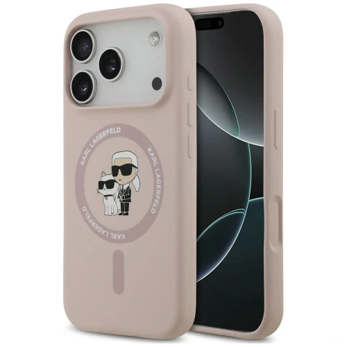 Etui Karl Lagerfeld Silicone Karl&Choupette Ring MagSafe na iPhone 18 Pro / 17 Pro - czarne