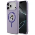 Etui Karl Lagerfeld Silicone Karl&Choupette Ring MagSafe na iPhone 18 Pro Max / 17 Pro Max - fioletowe