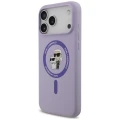 Etui Karl Lagerfeld Silicone Karl&Choupette Ring MagSafe na iPhone 18 Pro Max / 17 Pro Max - fioletowe