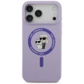 Etui Karl Lagerfeld Silicone Karl&Choupette Ring MagSafe na iPhone 18 Pro Max / 17 Pro Max - fioletowe