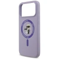 Etui Karl Lagerfeld Silicone Karl&Choupette Ring MagSafe na iPhone 18 Pro Max / 17 Pro Max - fioletowe