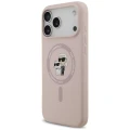 Etui Karl Lagerfeld Silicone Karl&Choupette Ring MagSafe na iPhone 18 Pro Max / 17 Pro Max - różowe