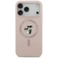 Etui Karl Lagerfeld Silicone Karl&Choupette Ring MagSafe na iPhone 18 Pro Max / 17 Pro Max - różowe