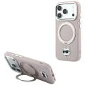 Etui Karl Lagerfeld with Ring Stand 360 Choupette Head Pin MagSafe na iPhone 18 Pro Max / 17 Pro Max - różowe