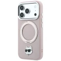 Etui Karl Lagerfeld with Ring Stand 360 Choupette Head Pin MagSafe na iPhone 18 Pro Max / 17 Pro Max - różowe