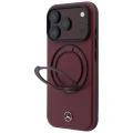 Etui Mercedes Leather with Ring Stand MagSafe na iPhone 18 Pro Max / 17 Pro Max - burgundowe