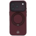 Etui Mercedes Leather with Ring Stand MagSafe na iPhone 18 Pro Max / 17 Pro Max - burgundowe