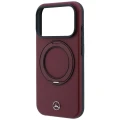Etui Mercedes Leather with Ring Stand MagSafe na iPhone 18 Pro Max / 17 Pro Max - burgundowe