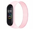 PASEK DO XIAOMI MI BAND 3/4/5/6/7 OPASKA NYLONOWA DO SMARTBAND - JASNORÓŻOWY