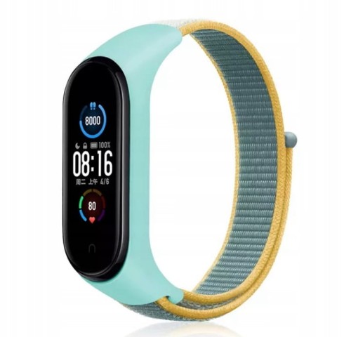 PASEK DO XIAOMI MI BAND 3/4/5/6/7 OPASKA NYLONOWA DO SMARTBAND - ŚWIATŁO SŁOŃCA