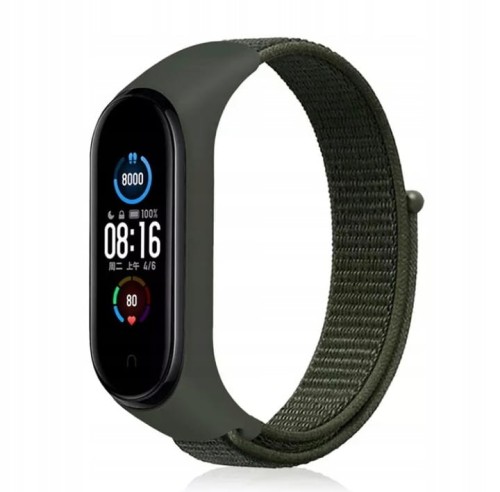 PASEK DO XIAOMI MI BAND 3/4/5/6/7 OPASKA NYLONOWA DO SMARTBAND - KHAKI