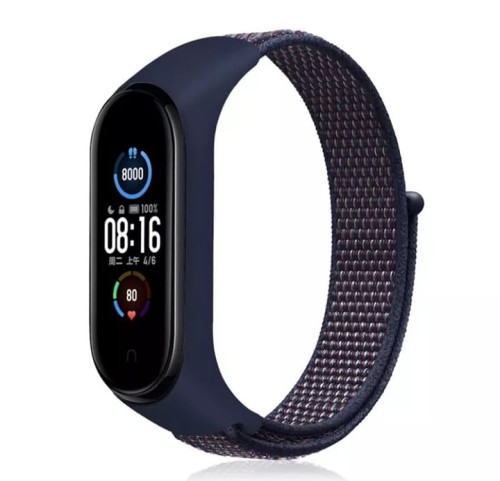 PASEK DO XIAOMI MI BAND 3/4/5/6/7 OPASKA NYLONOWA DO SMARTBAND - GRANATOWY