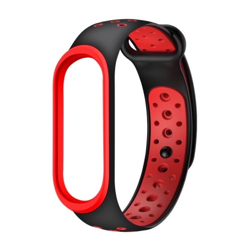 PASEK OPASKA  PERFOROWANA DO MI BAND 3/4 | BLACK RED