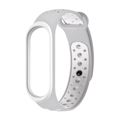 PASEK OPASKA  PERFOROWANA DO MI BAND 3/4 | GRAY WHITE