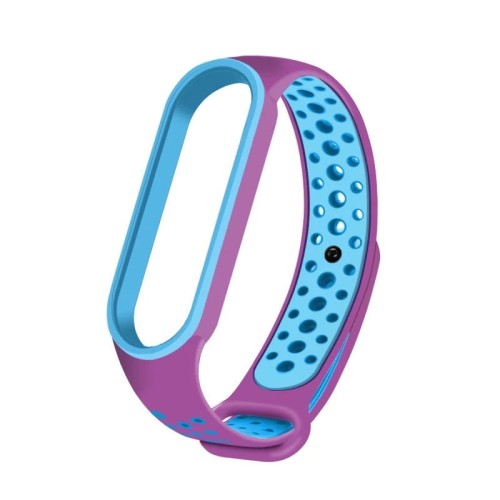 PASEK OPASKA PERFOROWANA DO MI BAND 5/6 | PURPLE BLUE