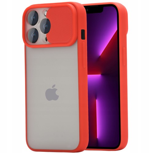 Etui z podwójną ochroną na aparat do iPhone 13 Pro - Czerwony
