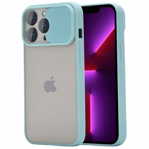 Etui z podwójną ochroną na aparat do iPhone 13 Pro - Miętowy