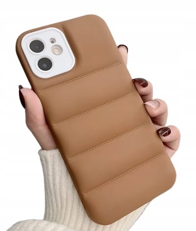 Etui AirBag case do iPhone 12 - Orzechowy + 2 osłonki na aparat GRATIS!