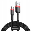 Baseus Cafule Cable wytrzymały nylonowy kabel przewód USB / micro USB 2A 3M czarno-czerwony