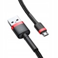 Baseus Cafule Cable wytrzymały nylonowy kabel przewód USB / micro USB 2A 3M czarno-czerwony