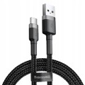 Kabel Baseus Cafule USB-A / USB-C QC 3.0 3A 1 m - Czarno-szary