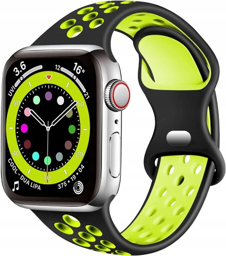 Pasek sportowy do Apple Watch 42/44/45mm | ML - Black + Green