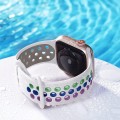 Pasek sportowy do Apple Watch 42/44/45mm | ML - White + Rainbow