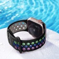 Pasek sportowy do Apple Watch 38/40/41mm | SM - Black + Rainbow