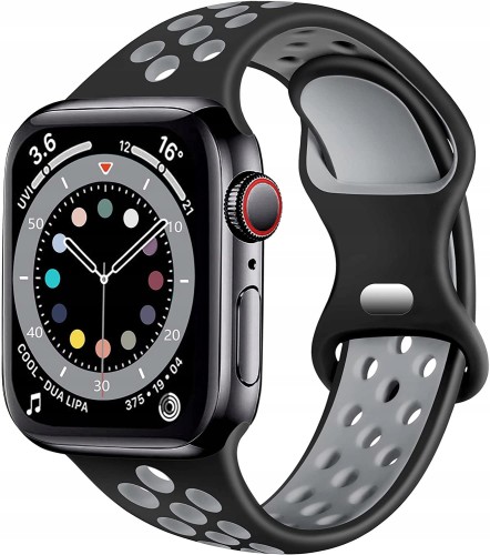 Pasek sportowy do Apple Watch 38/40/41mm | SM - Black + Grey