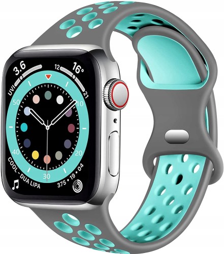 Pasek sportowy do Apple Watch 38/40/41mm | SM - Gray + Green