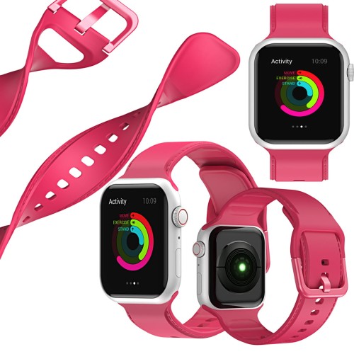 Silikonowy pasek do Apple Watch 38/40/41mm - Rose red