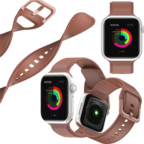 Silikonowy pasek do Apple Watch 38/40/41mm - Brown