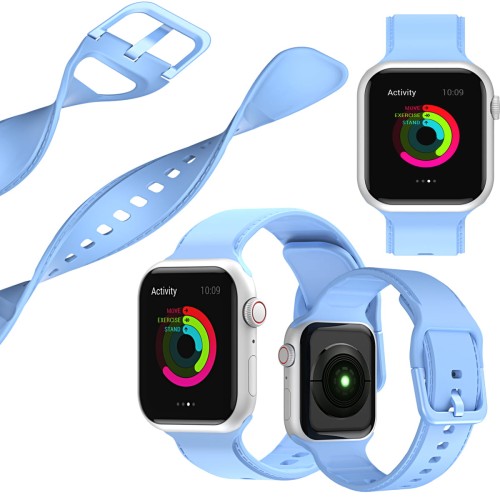 Silikonowy pasek do Apple Watch 42/44/45mm - Denim blue