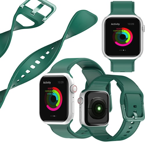 Silikonowy pasek do Apple Watch 38/40/41mm - Dark green